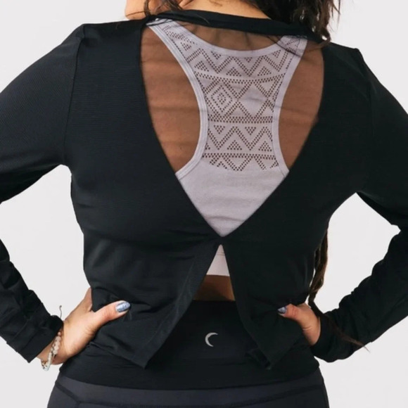 Zyia Mesh Back Long Top - Black - size XL - Picture 5 of 5